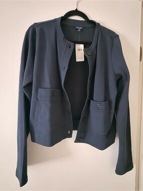 Splendid Navy Button-Front Light Weight Jacket